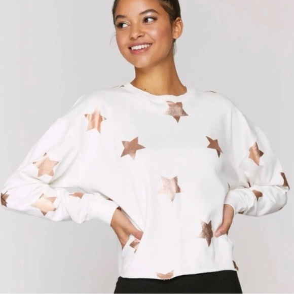 Spiritual Gangster Starry Mazzy Pullover Sweatshirt, Cropped, RoseGold Small - Picture 4 of 15